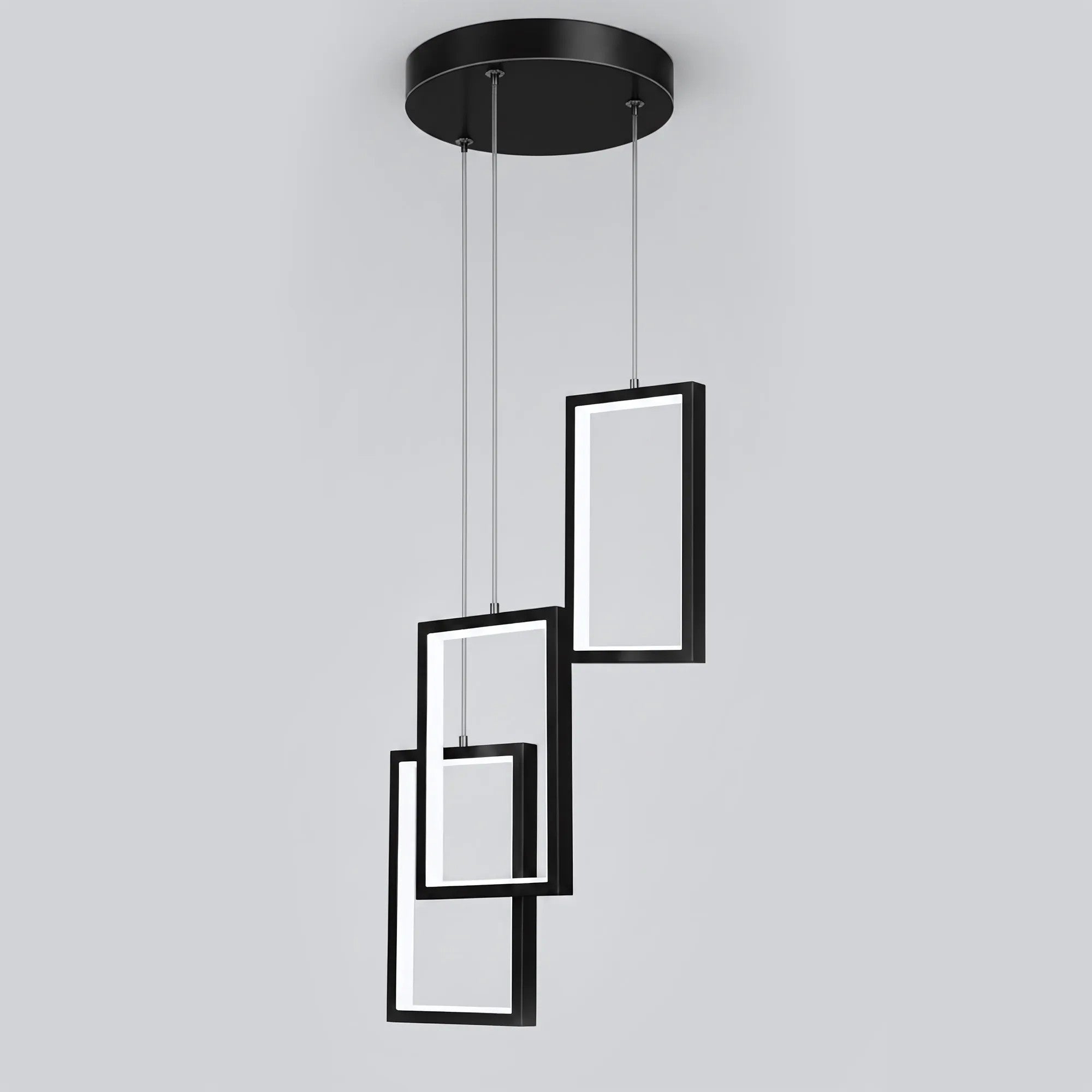 LAMPA SUFITOWA WISZĄCA LED LHJ087-3CP CZARNA 3