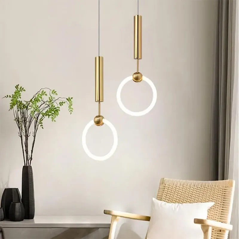 LAMPA WISZĄCA LED LHJ059-1CP Złota Szczotkowana 3