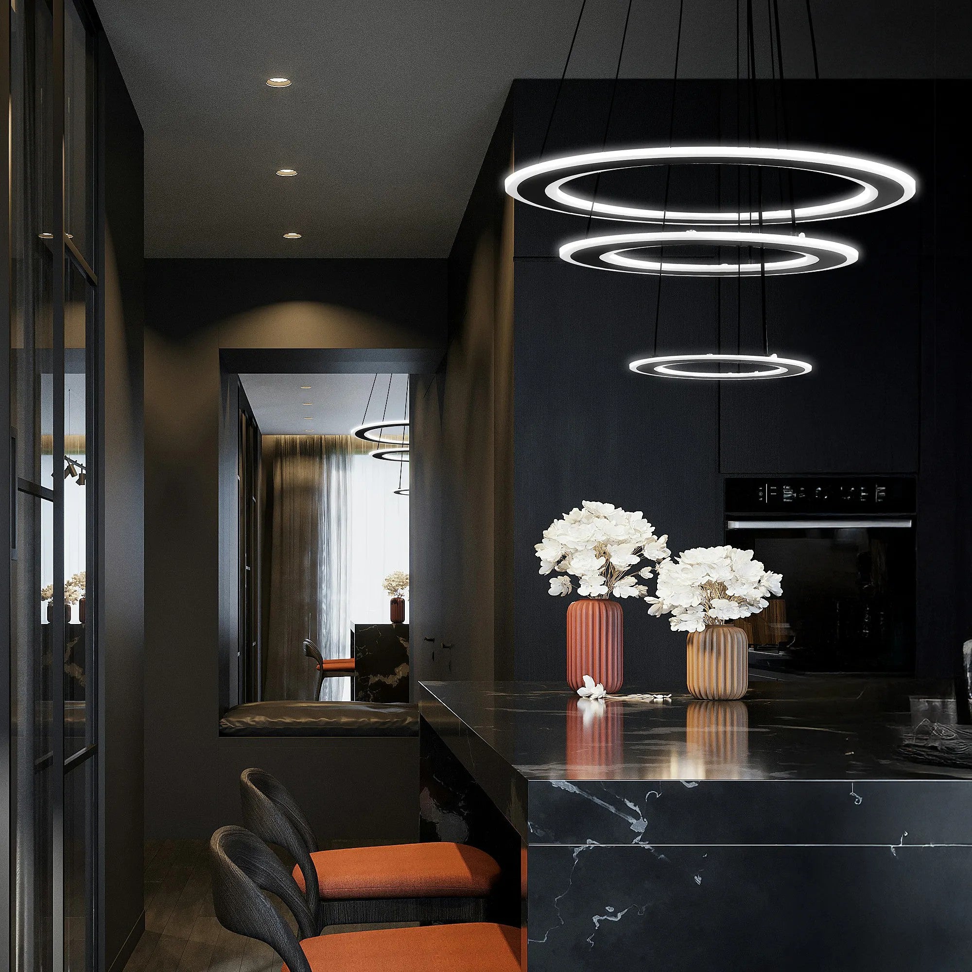 LAMPA WISZĄCA LED G040-3CP CZARNA 3