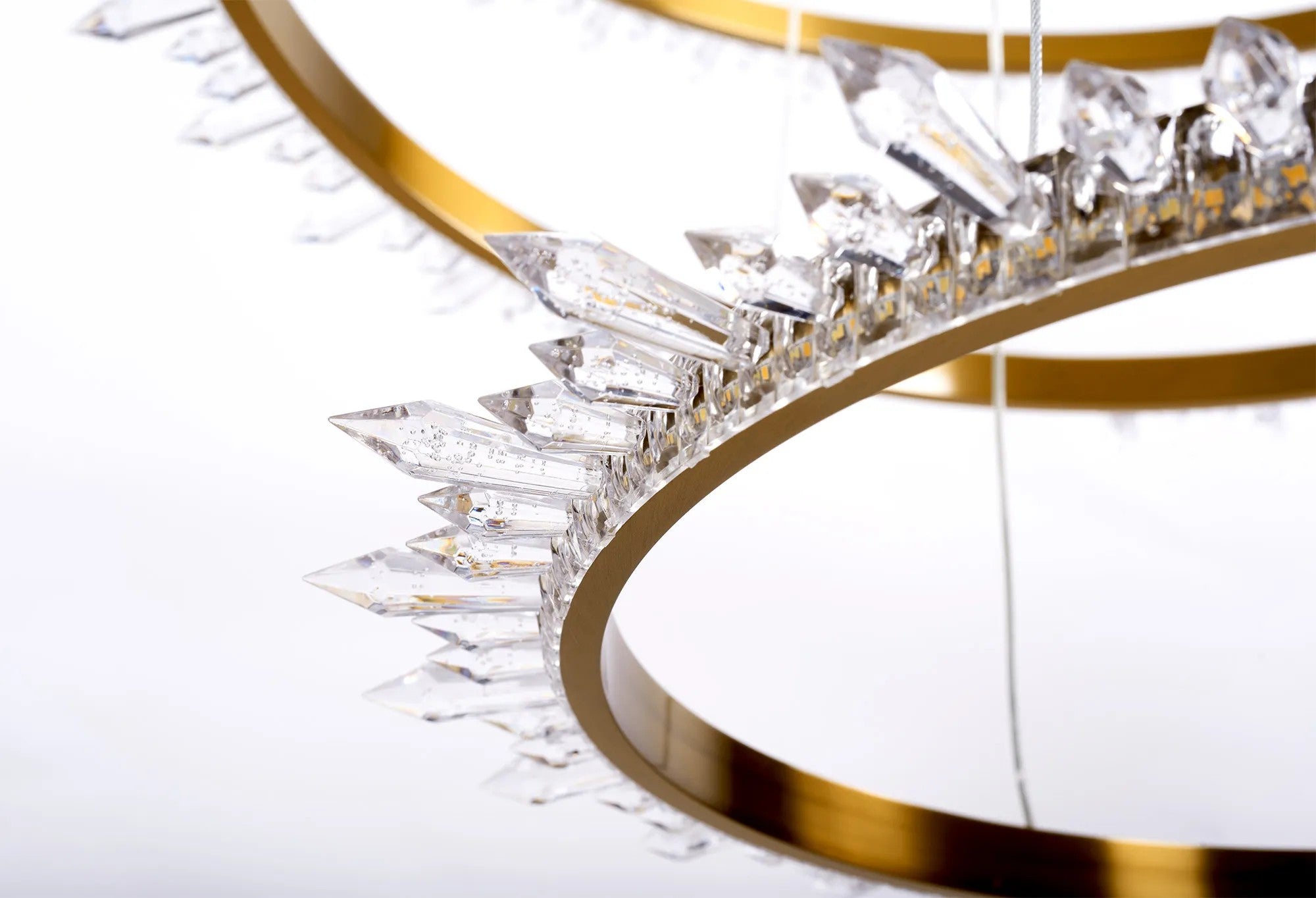 KRYSZTAŁOWA LAMPA SUFITOWA LED APP1609-3C ZŁOTA 3