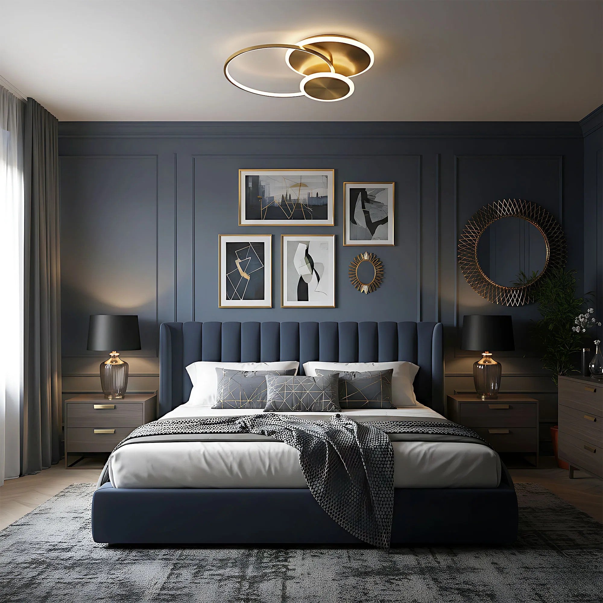Lampa Sufitowa APP1711-C Plafon LED Złota Szczotkowana + Pilot 3
