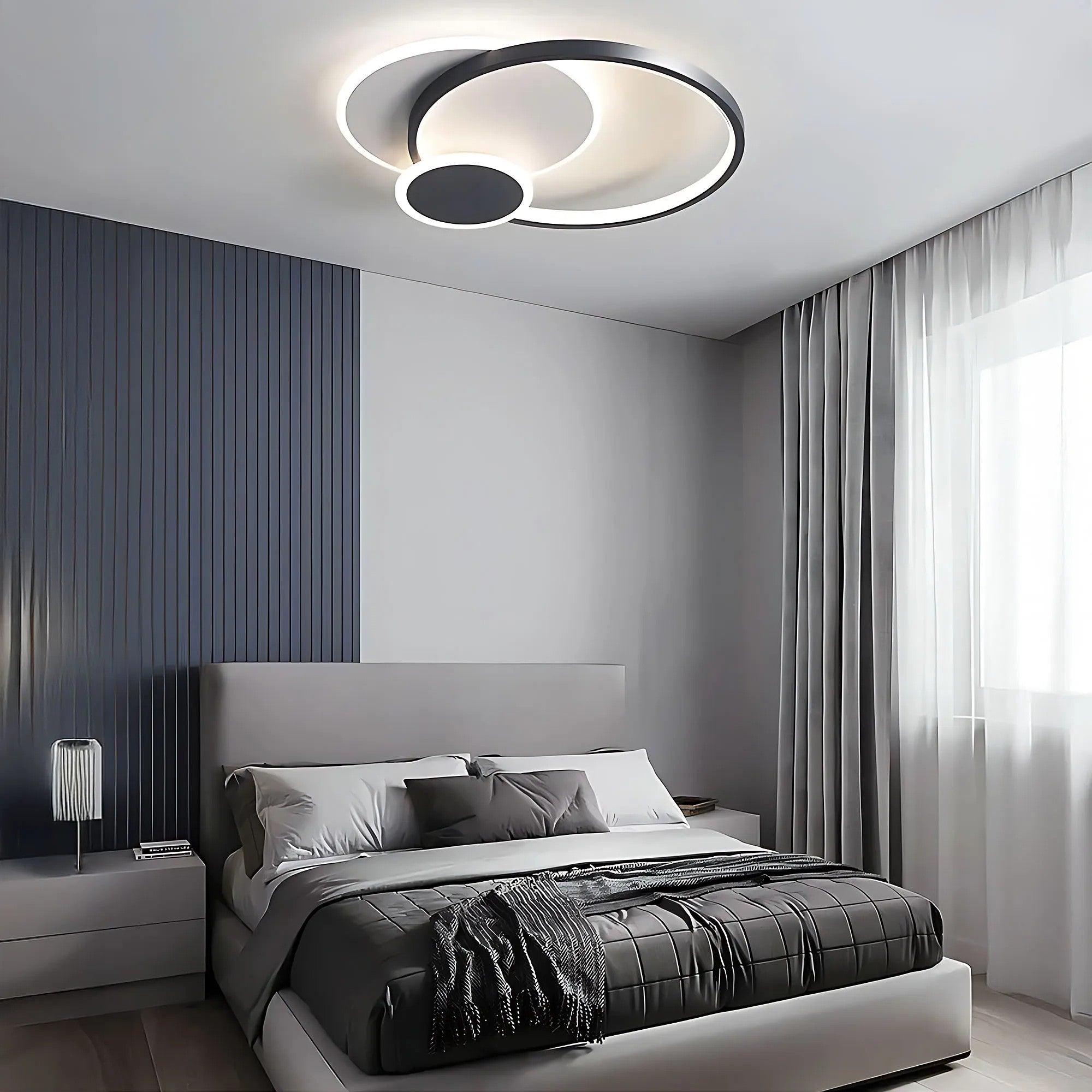 Lampa Sufitowa APP1709-C Plafon LED Czarny + Pilot 3