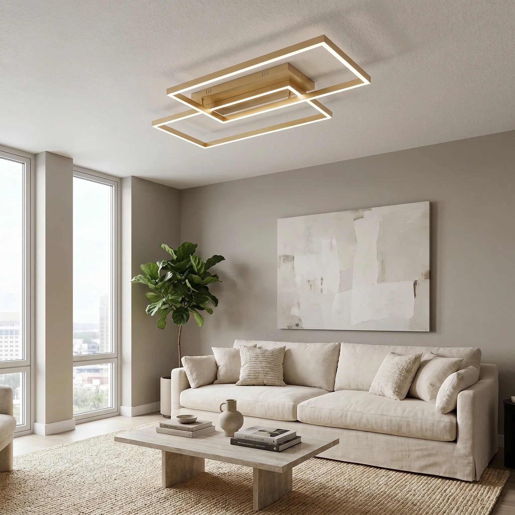 LAMPA SUFITOWA LED SWE060-C PLAFON ZŁOTA SZCZOTKOWANA 3