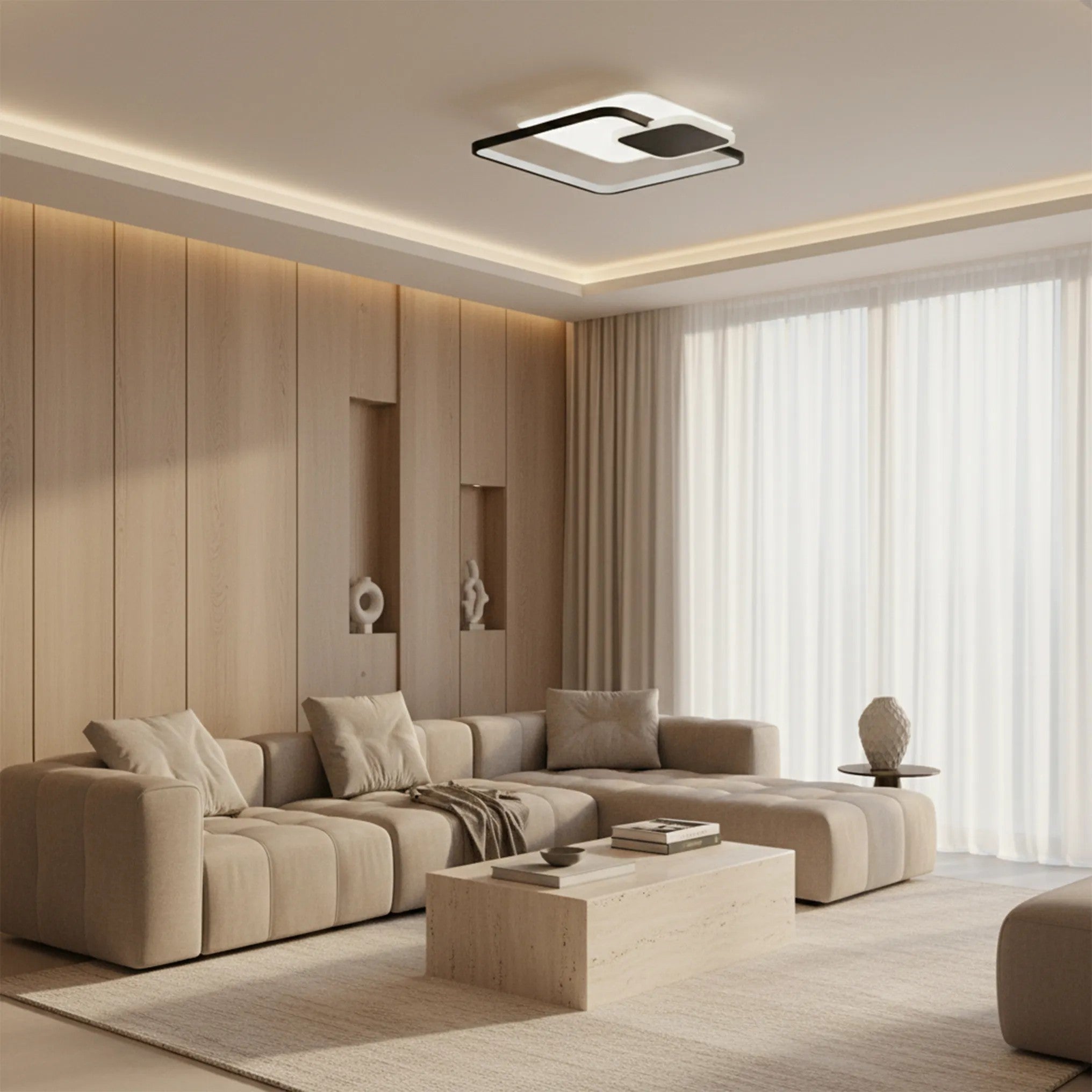 Lampa Sufitowa APP1712-C Plafon LED Czarna + Pilot 3