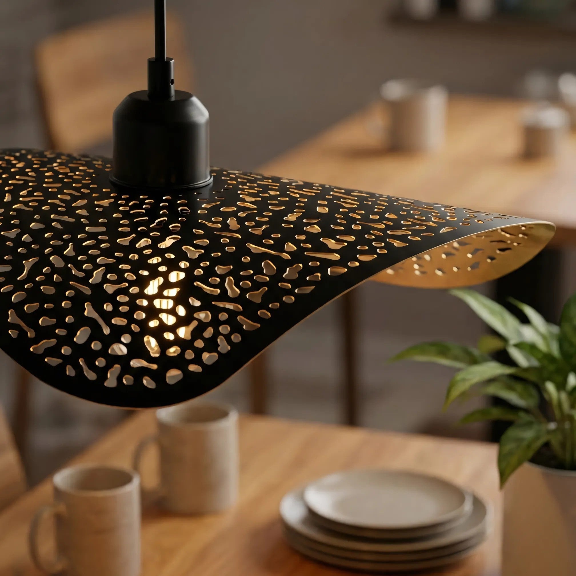 LAMPA SUFITOWA WISZĄCA APP1468-1CP Czarna/stare Złoto 3