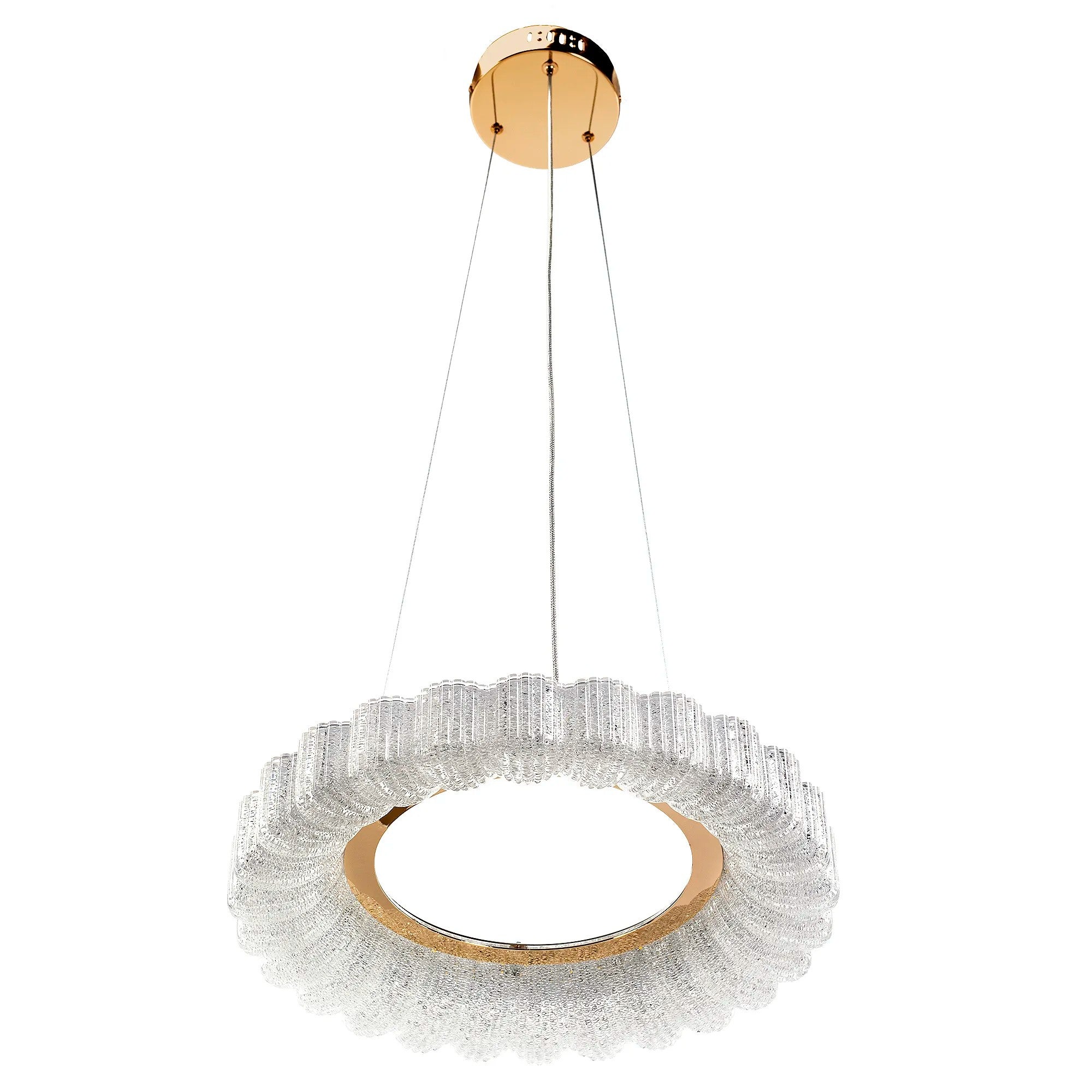 LAMPA WISZĄCA LED MS018-CP Różowe Złoto 40cm 3