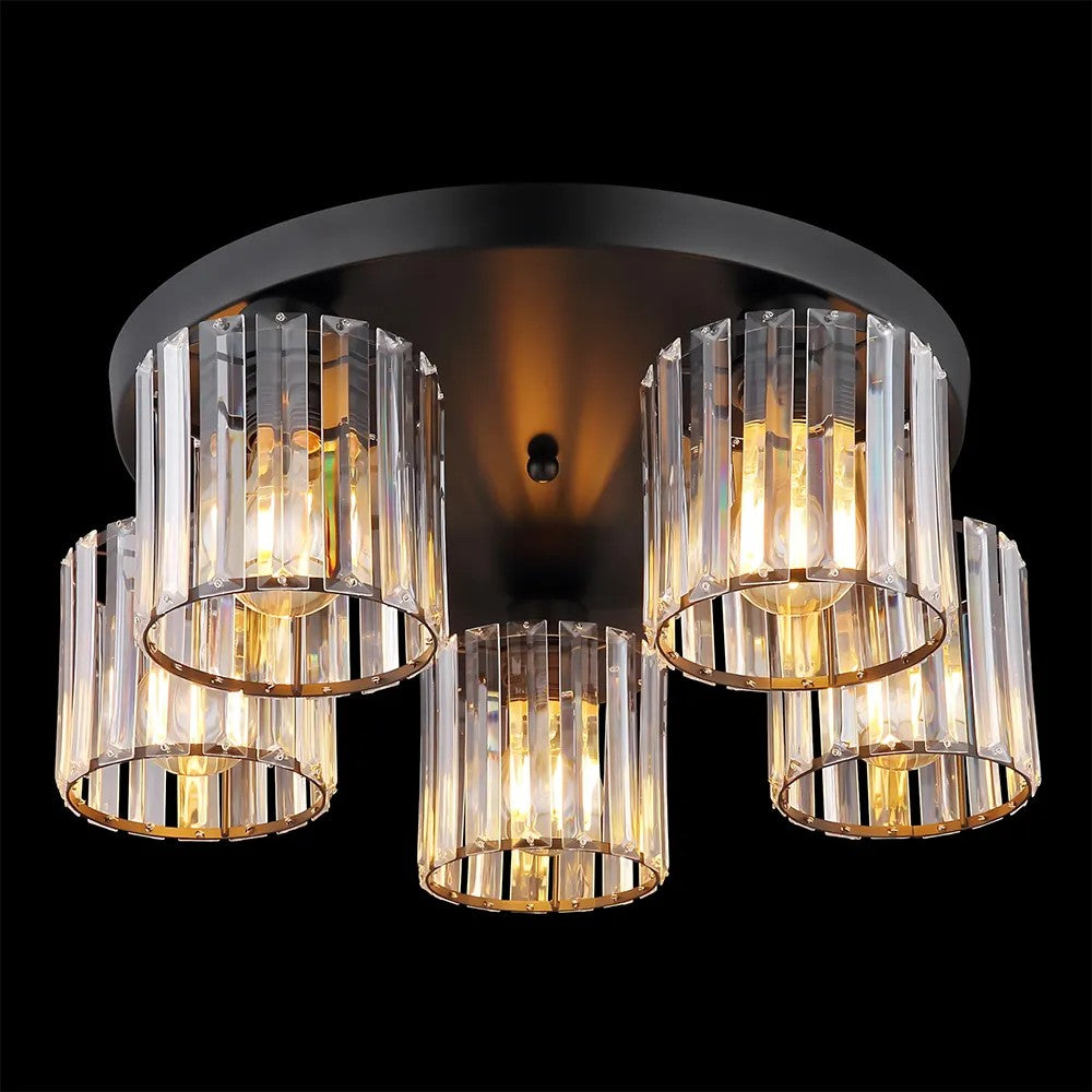 Lampa Sufitowa Kryształowa EBT023-5C CZARNA 3
