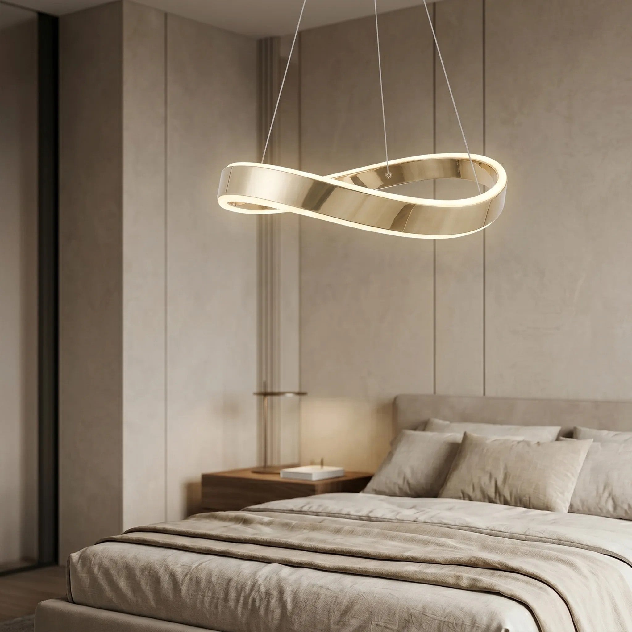 LAMPA SUFITOWA WISZĄCA SWE064-CP 40cm ZŁOTA 3