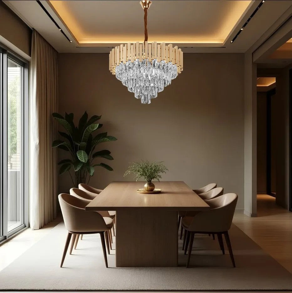Lampa Wisząca Z Kryształami G050-CP 50CM GOLD 3