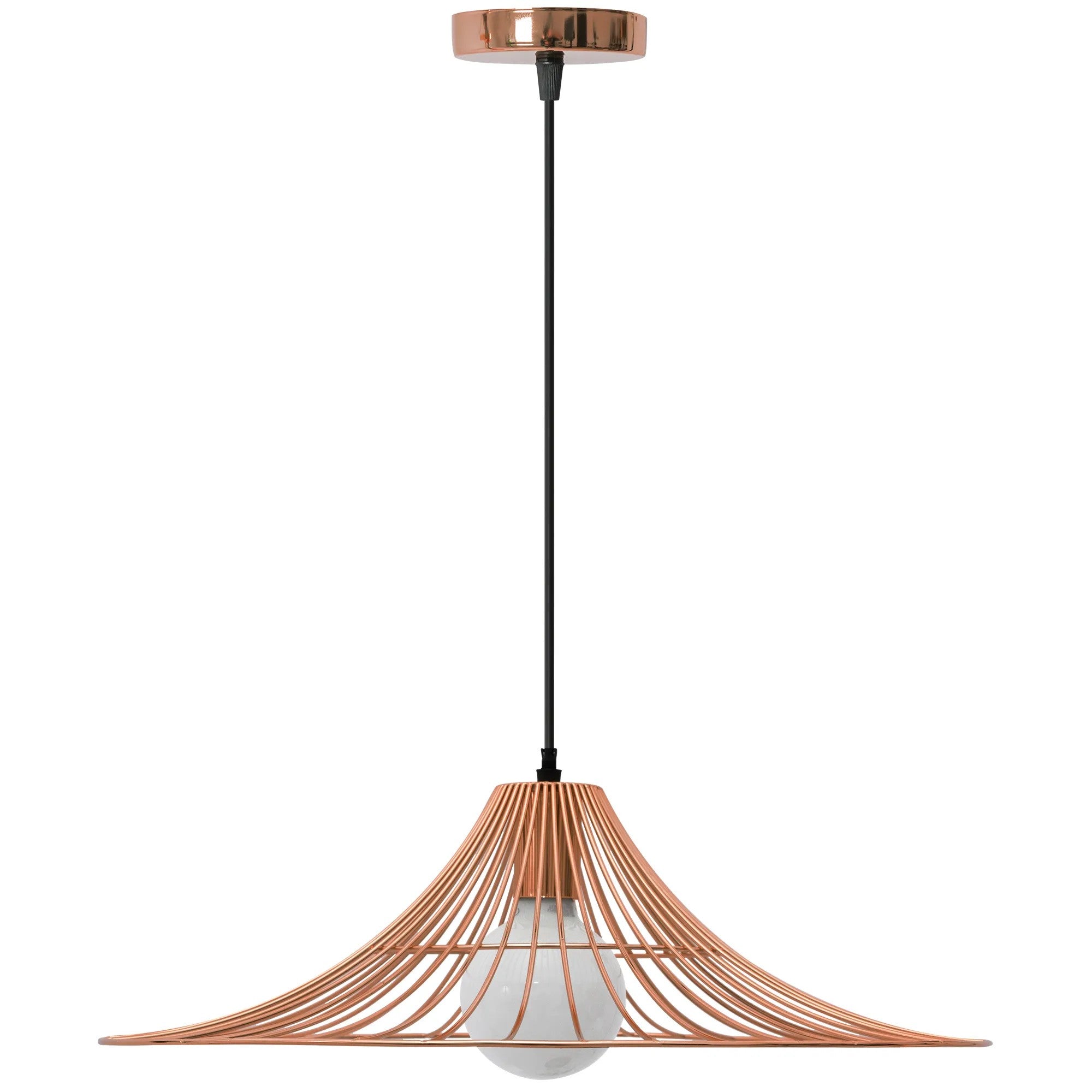 Lampa Sufitowa Wisząca Płaska Okrągła Loft APP483-1CP Różowe Złoto 3
