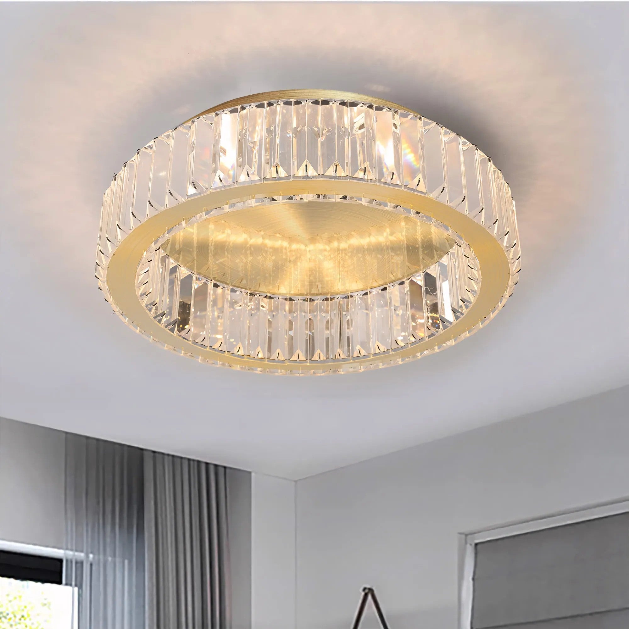 LAMPA KRYSZTAŁOWA PLAFON APP1720-C 40cm ZŁOTA SZCZOTKOWANA 3