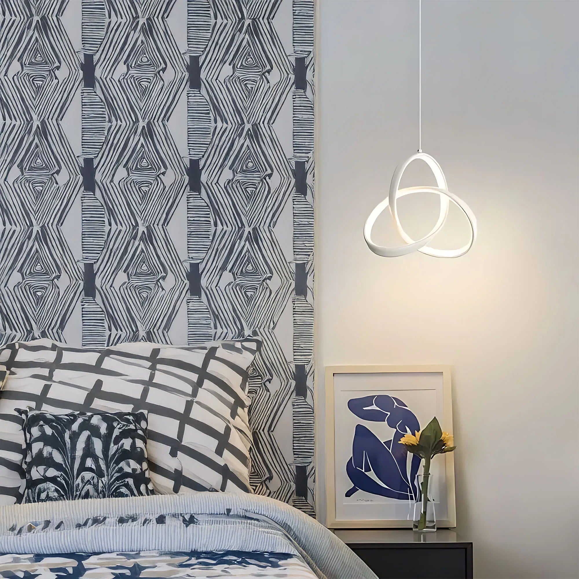 LAMPA SUFITOWA WISZĄCA LED APP1783-CP BIAŁA 3
