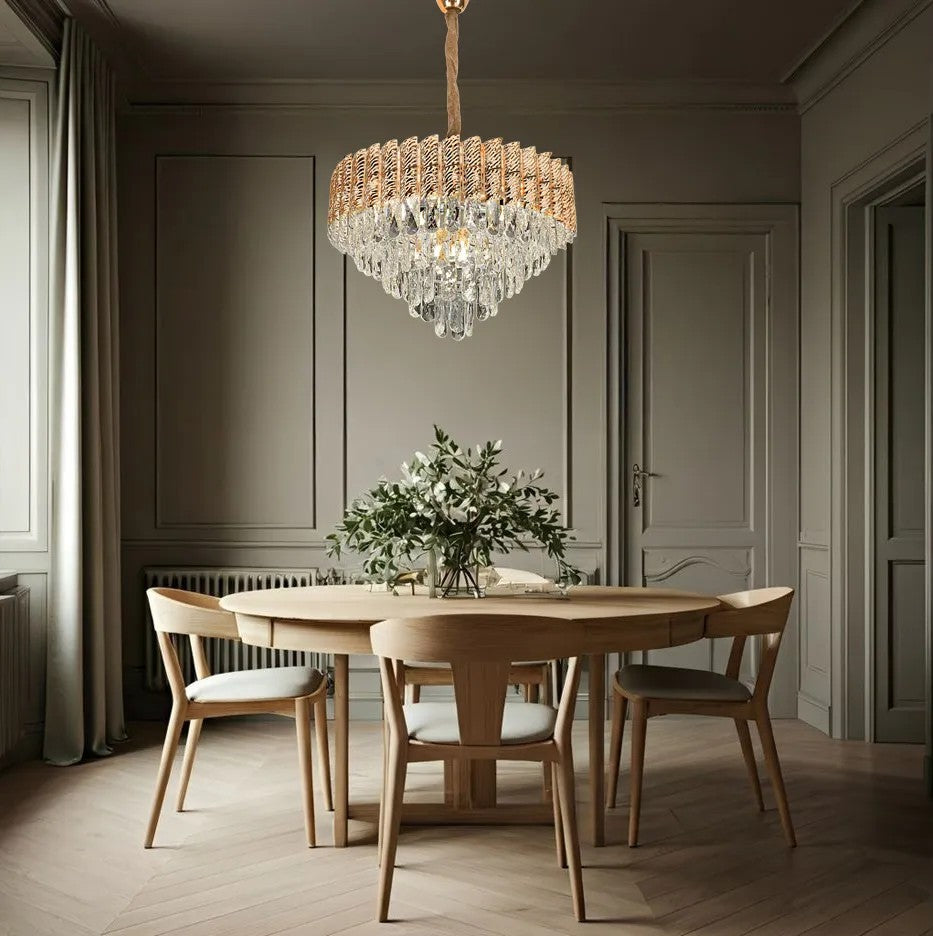 Lampa Wisząca Z Kryształami G054-CP 50cm Złota 3