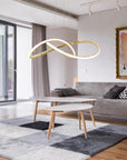 Lampa Sufitowa Wisząca Ring Nowoczesna LED + Pilot APP394-CP Złota 3