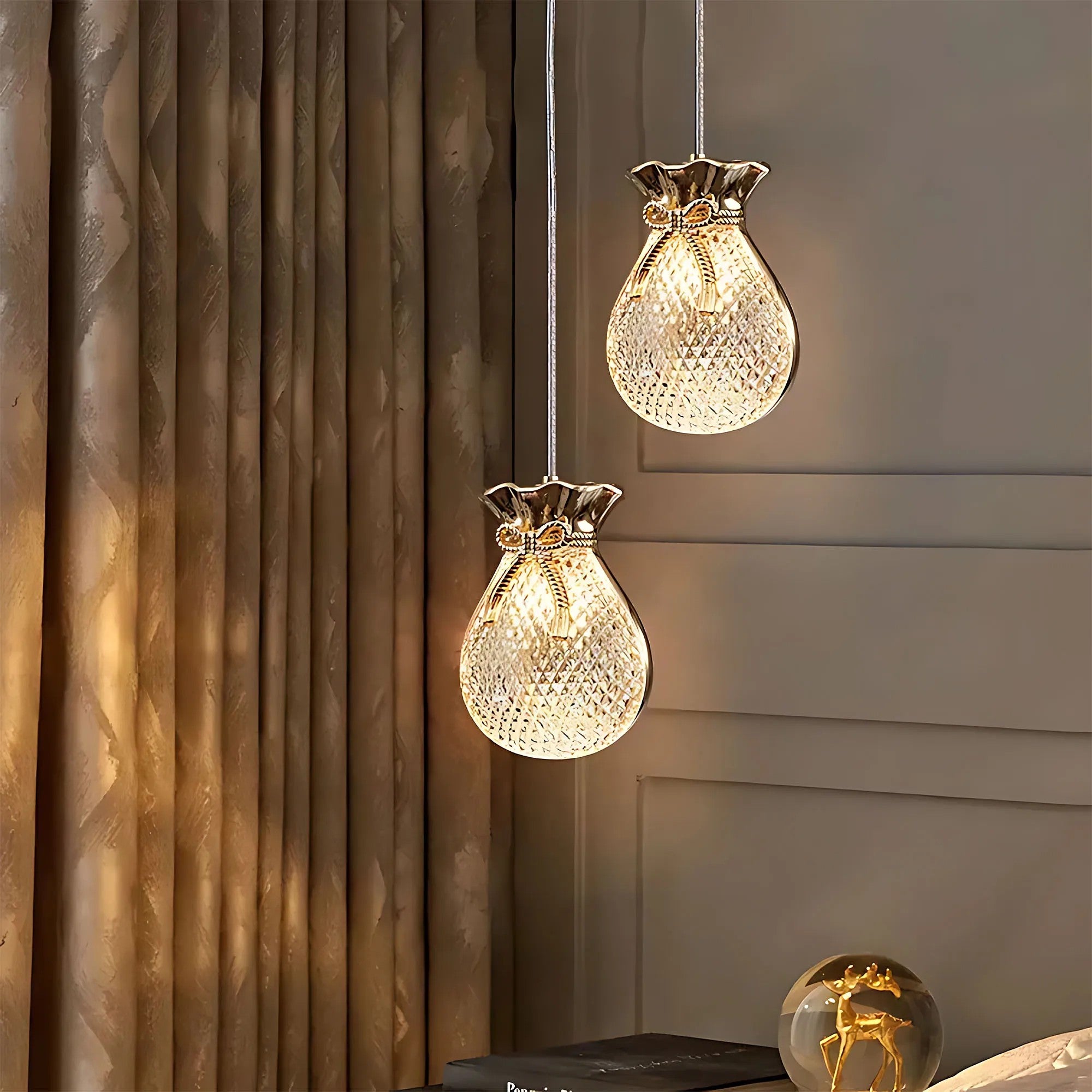 LAMPA SUFITOWA WISZĄCA LHJ107-1CP JASNE RÓŻOWE ZŁOTO 3