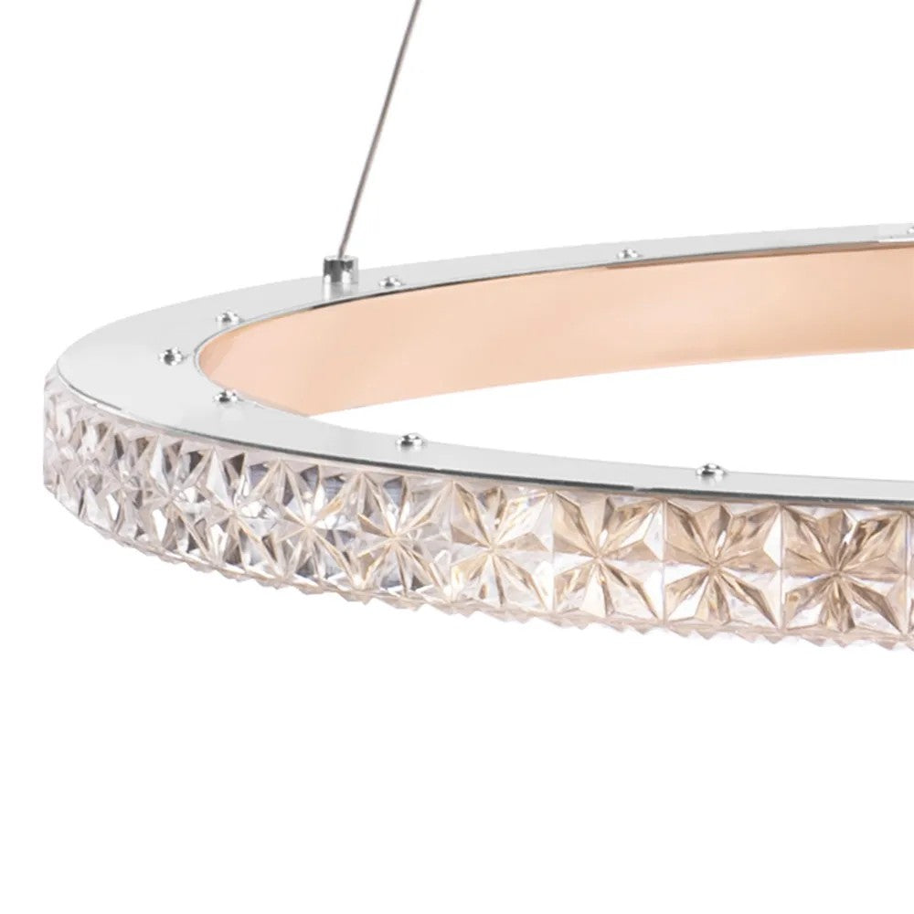 LAMPA WISZĄCA LED MS009-CP Jasne Różowe Złoto 59cm 3