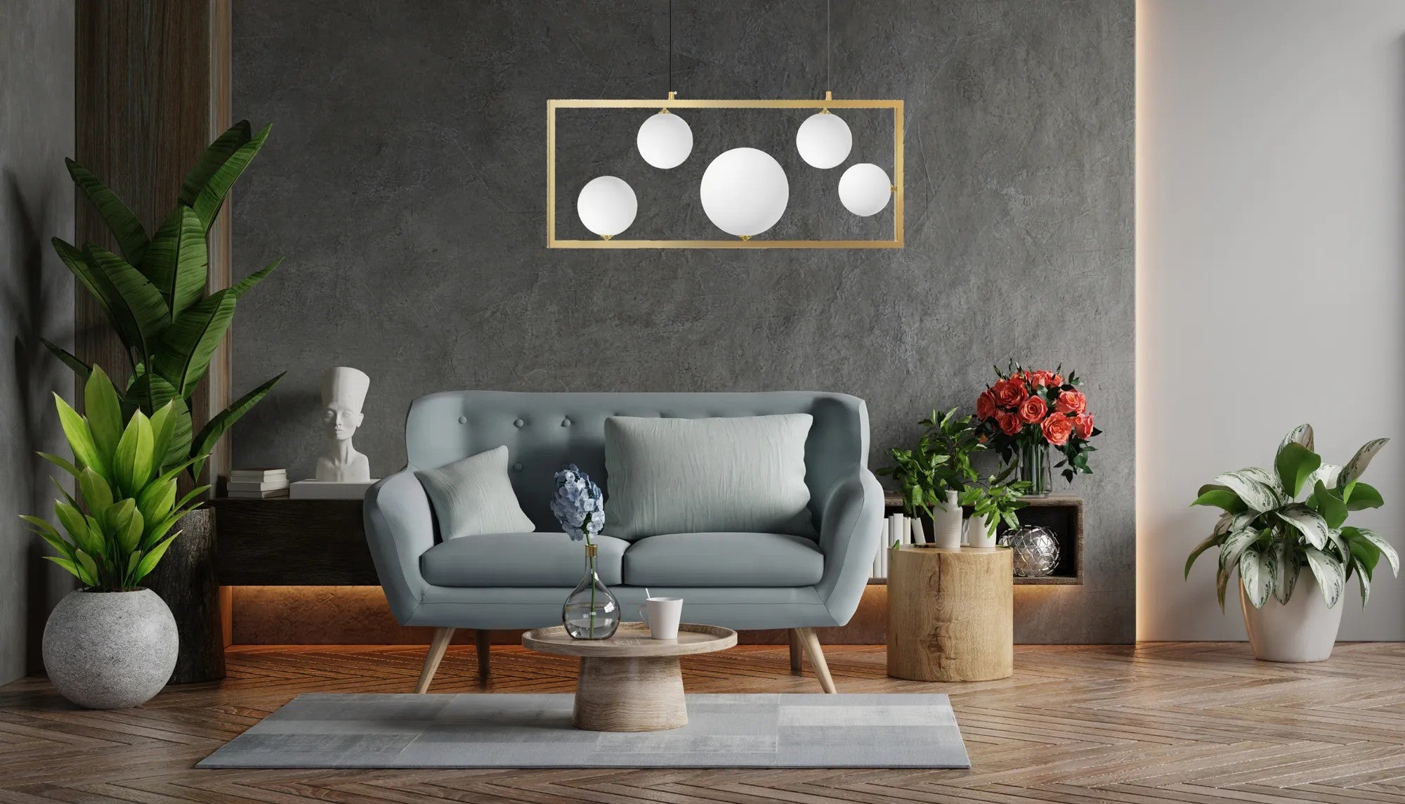 Lampa Wisząca APP1020-5CP Złota 3