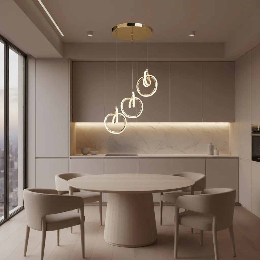 LAMPA SUFITOWA WISZĄCA LED LHJ093-3CP ZŁOTA 3