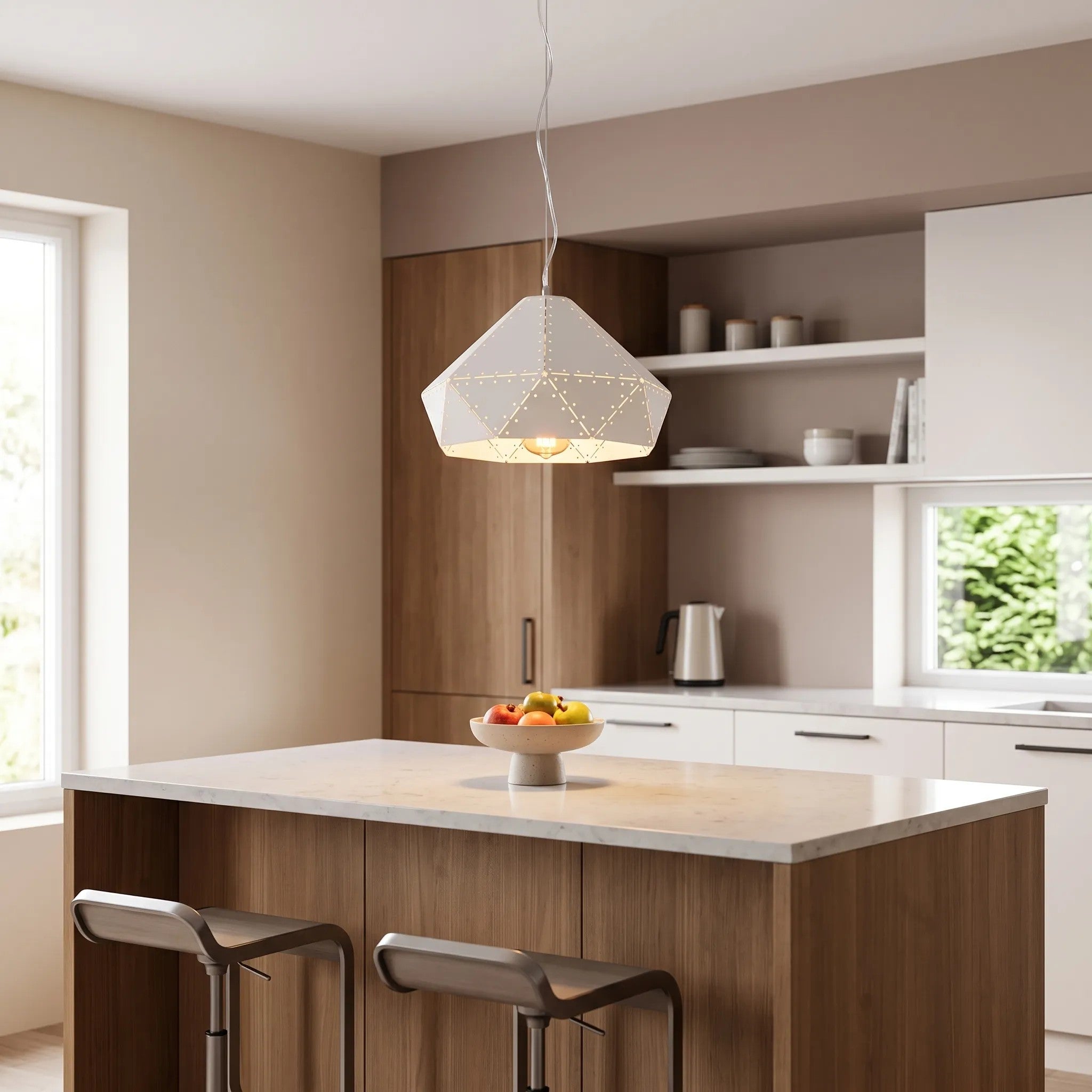Lampa Sufitowa Wisząca Metalowa APP237-1CP Biała 3
