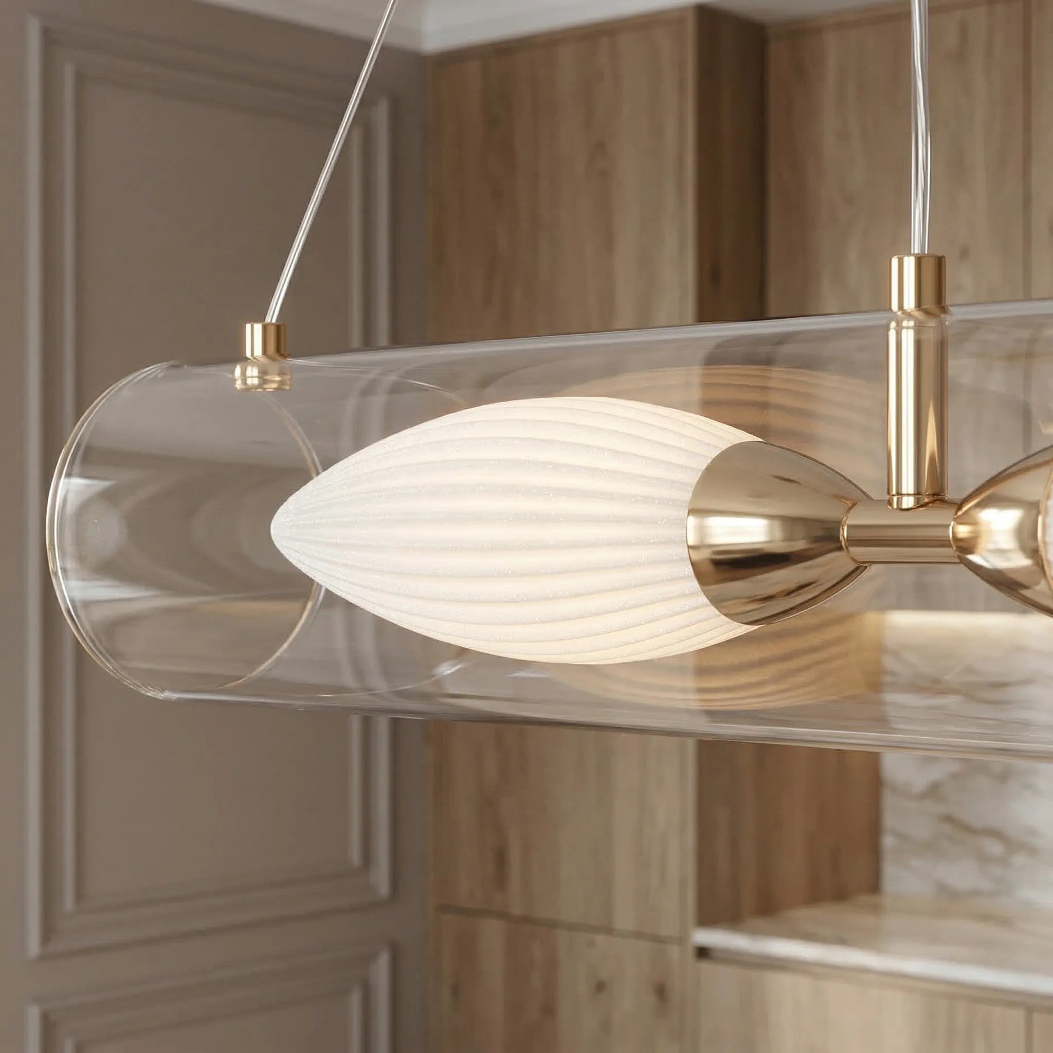 LAMPA SUFITOWA WISZĄCA G152-2CP ZŁOTA 3