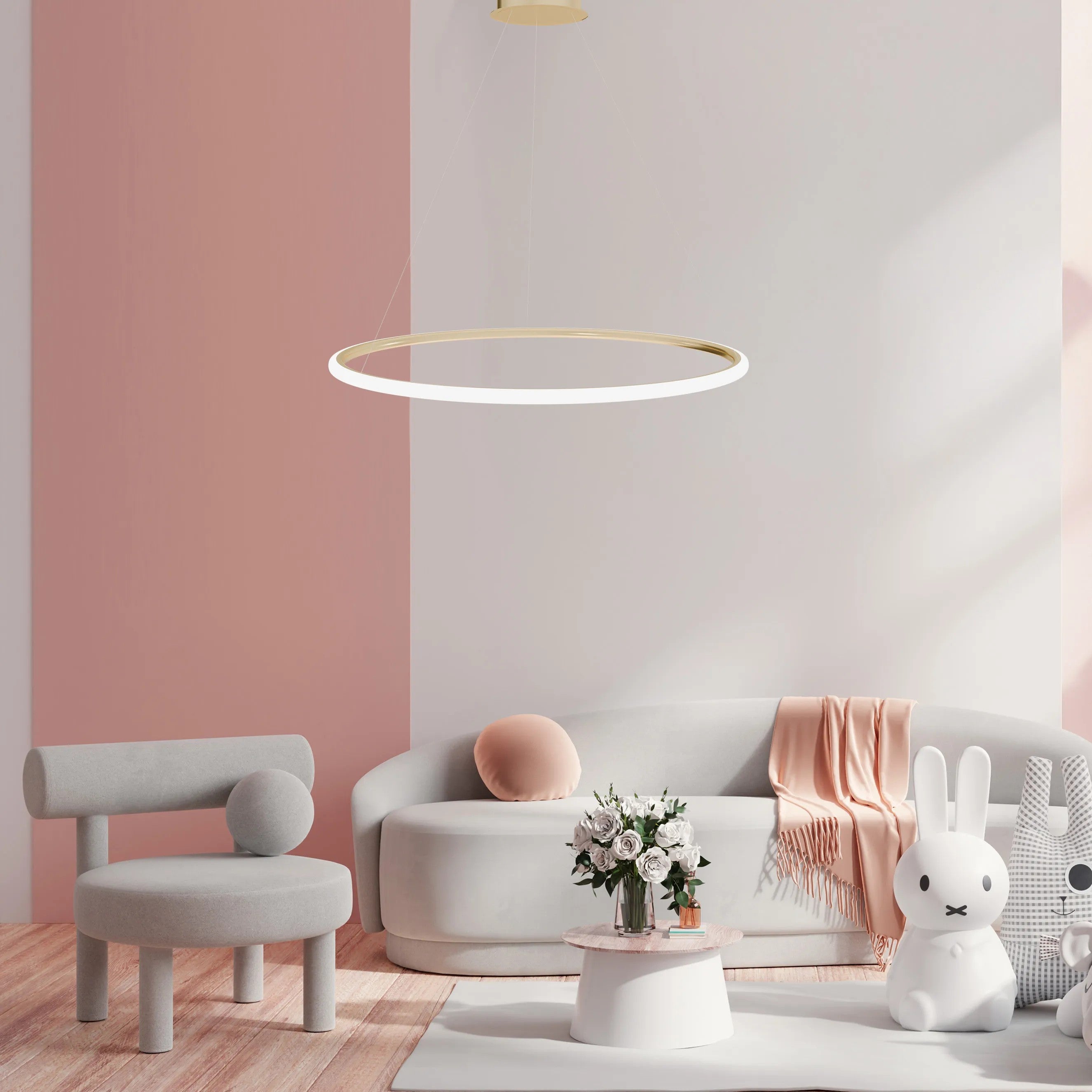 Lampa Wisząca LED LHJ002-CP 60cm ZŁOTA 3