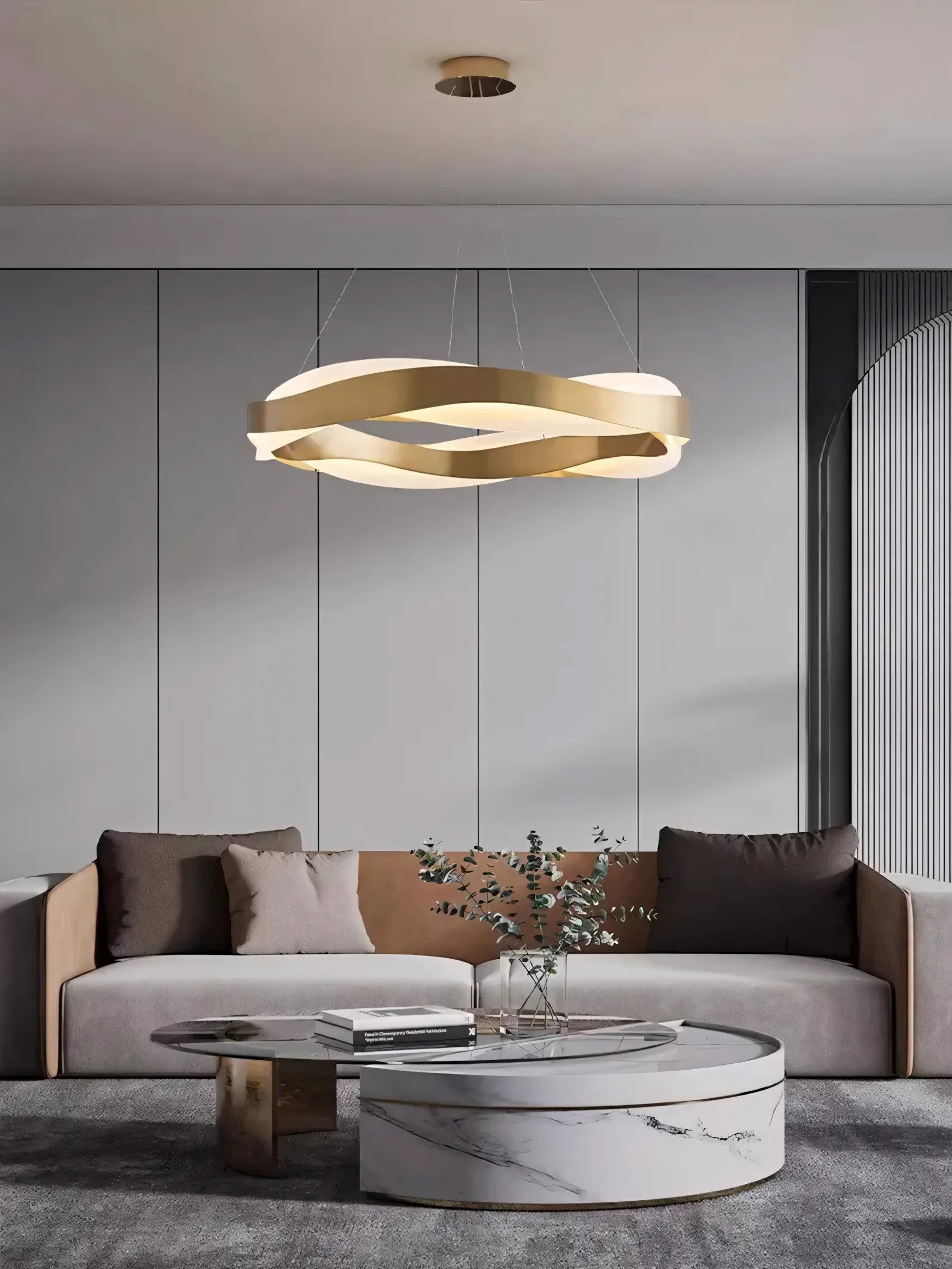 Lampa Wisząca LED APP1802-CP Złota Szczotkowana + Pilot 3