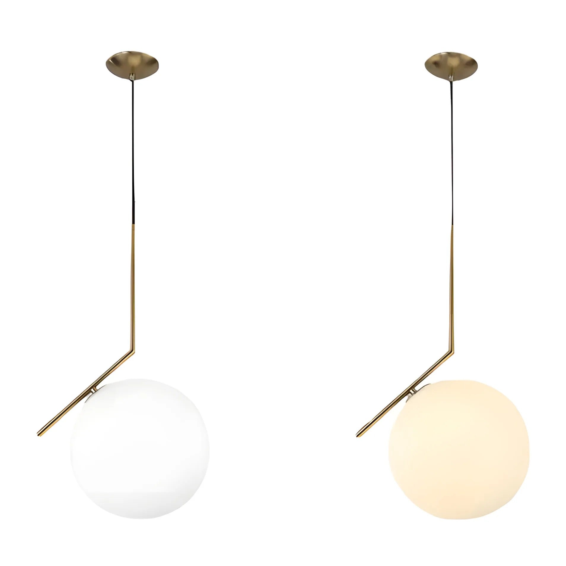 Lampa Sufitowa Wisząca Szklana Kula G106-1W Złota Biała 3