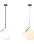 Lampa Sufitowa Wisząca Szklana Kula G106-1W Złota Biała 3