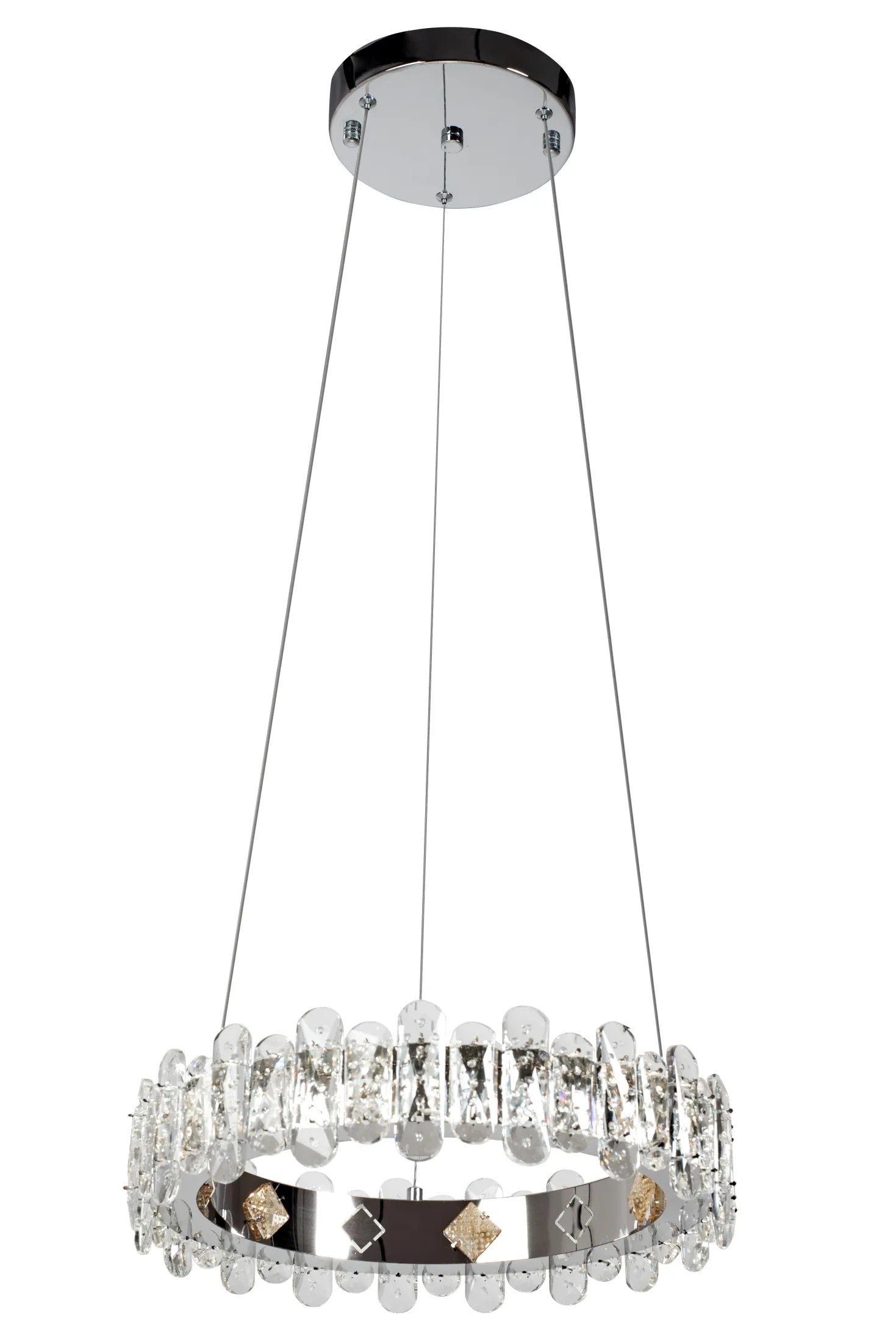 Kryształowa Lampa Sufitowa LED APP1041-CP + Pilot 3