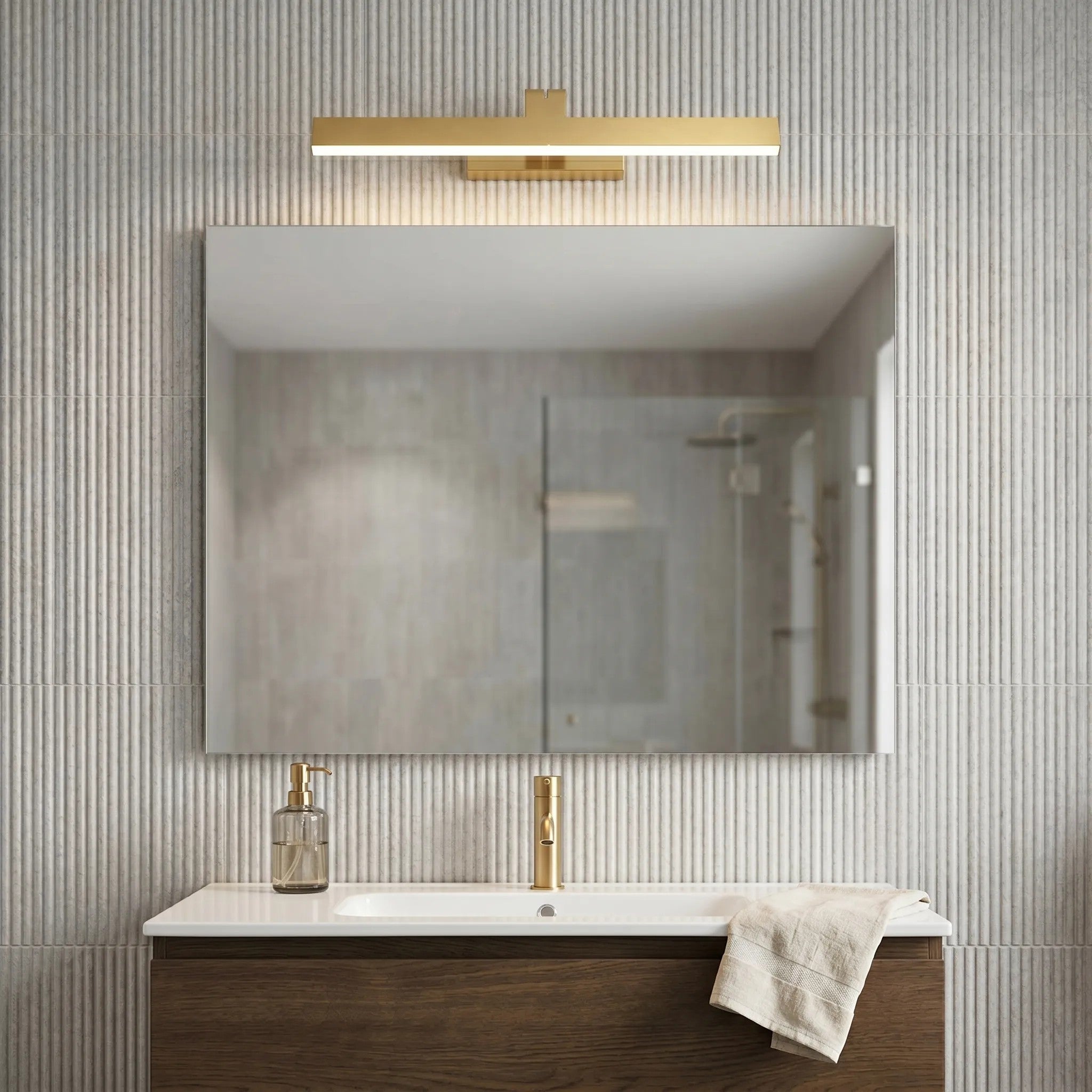 Kinkiet Łazienkowy LED SWE007-1W 43cm Złoto Szczotkowane 3