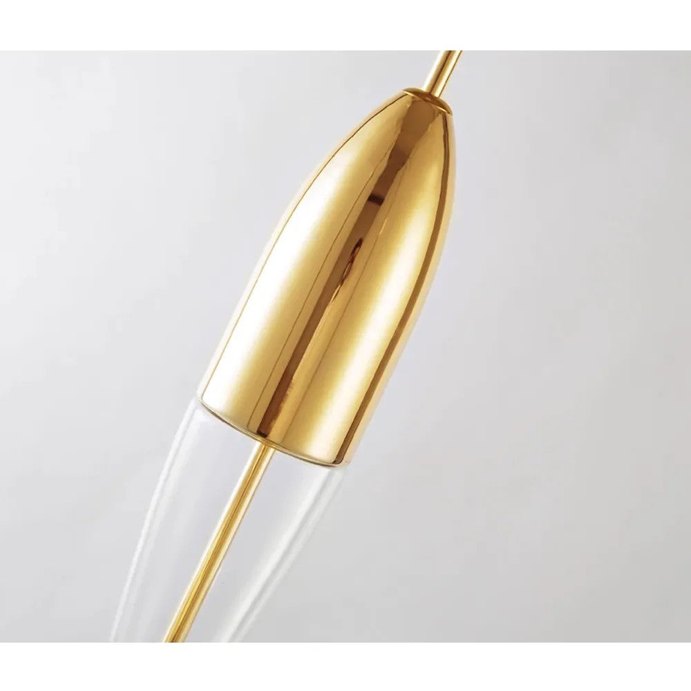 Lampa Sufitowa Wisząca Szklana Metalowa APP549-1CP Złota 3