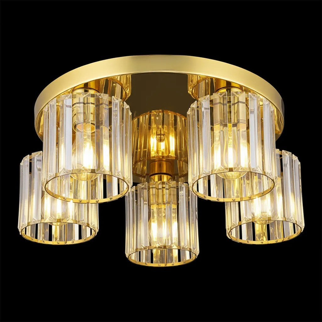 Lampa Sufitowa Kryształowa EBT024-5C ZŁOTA 3