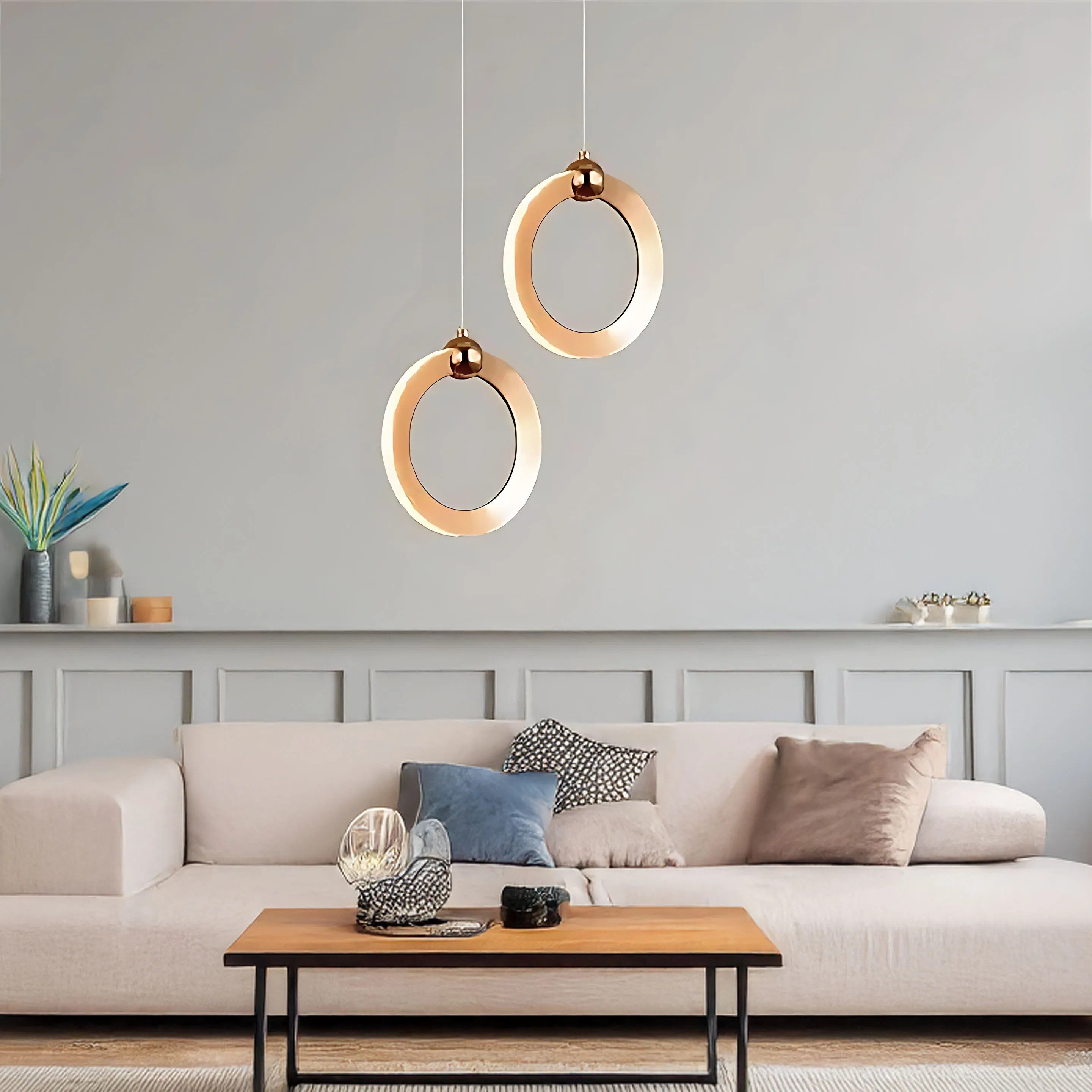 LAMPA SUFITOWA WISZĄCA LED LHJ101-1CP ZŁOTA 3