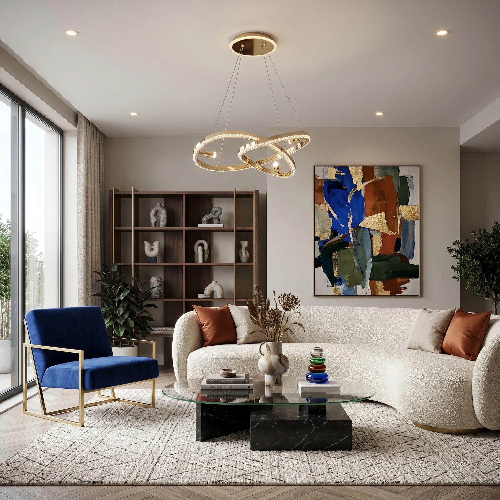 LAMPA SUFITOWA WISZĄCA LED G158-CP ZŁOTA 3