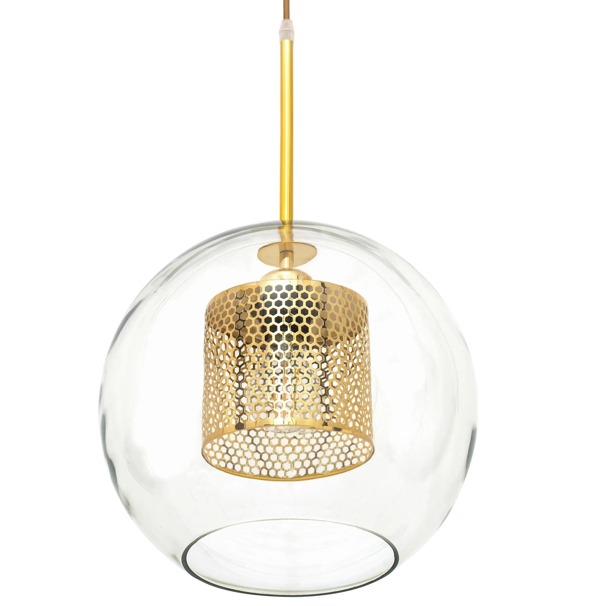 Lampa Wisząca Szklana Loft APP554-1CP 20cm Złota 3