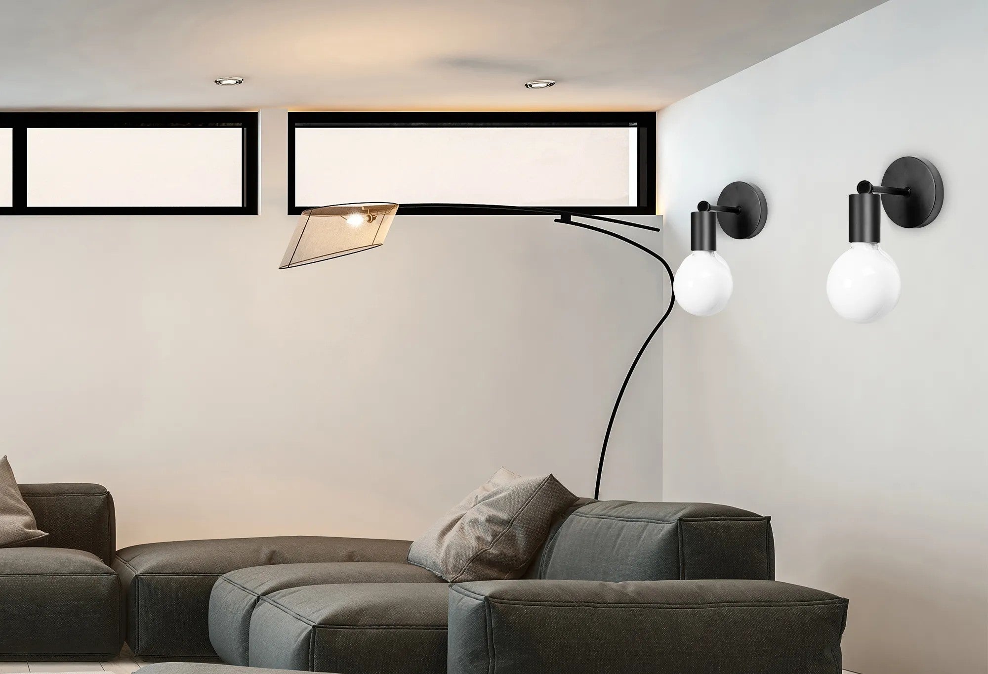 Lampa Kinkiet Ścienny Metalowy 392205 Czarny Mat 3