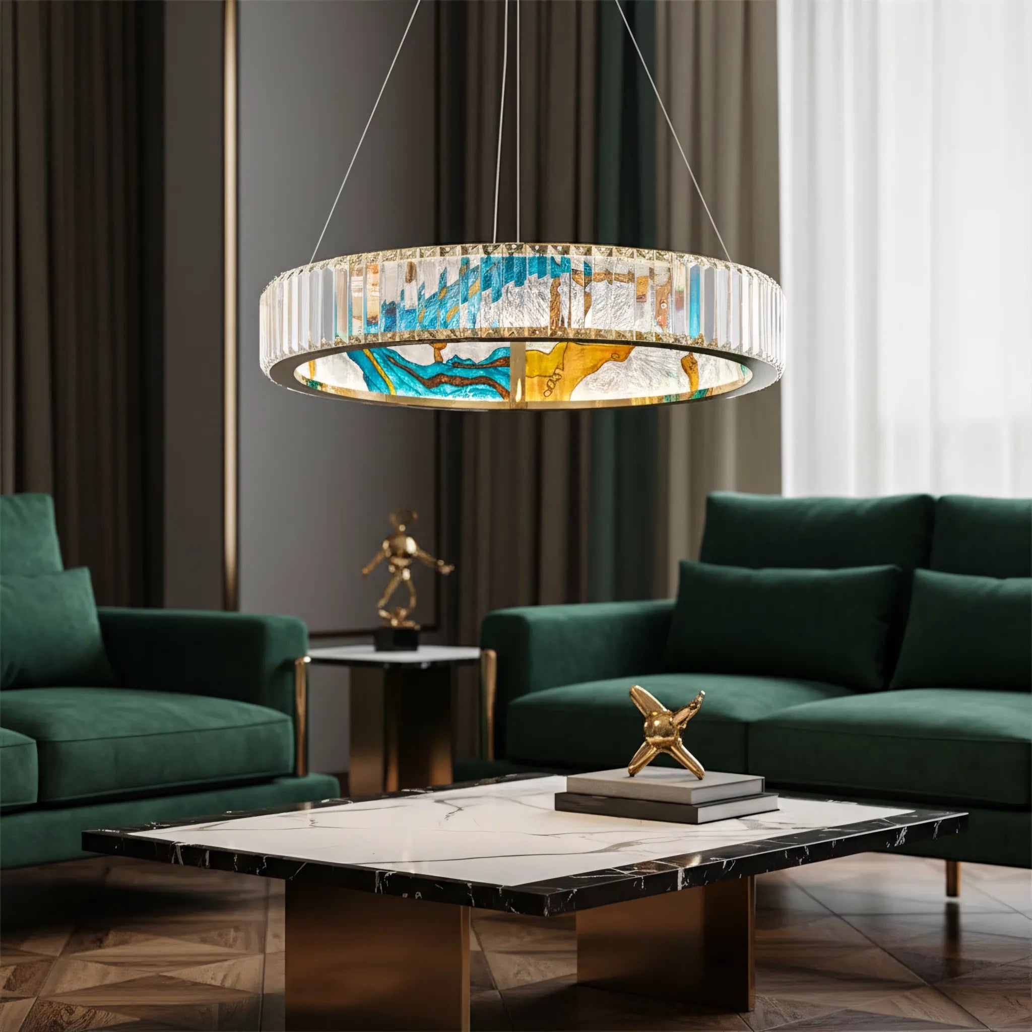 LAMPA SUFITOWA WISZĄCA LED APP1748-CP 60CM 3