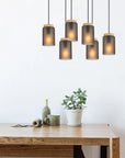 LAMPA SUFITOWA WISZĄCA APP1813-6CP Frosted Grey 3