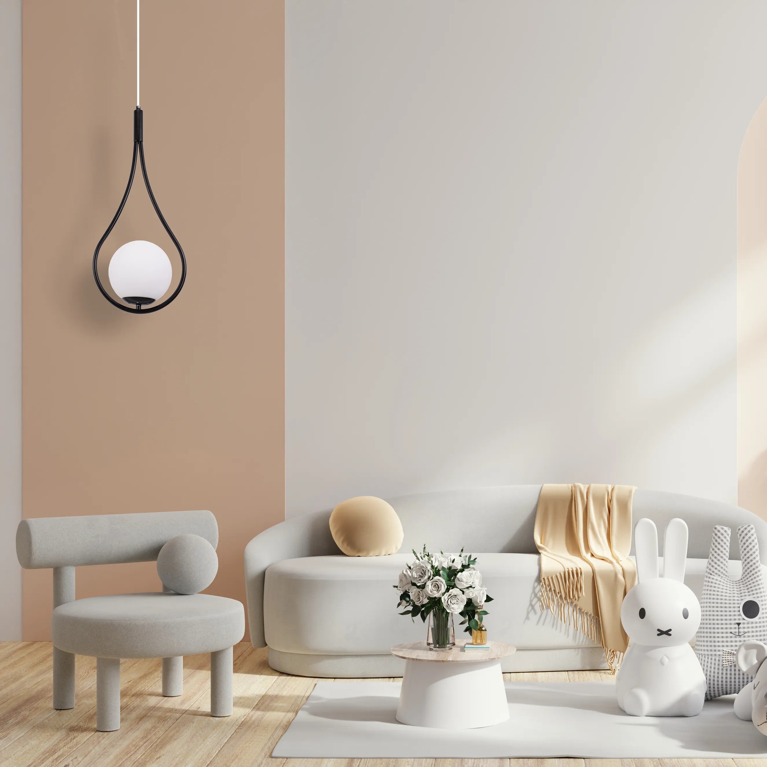LAMPA WISZĄCA SZKLANA KULA G111-1W CZARNA E27 3
