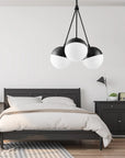 Lampa Wisząca Szklana Kula Mleczna APP687-3CP Czarna 3