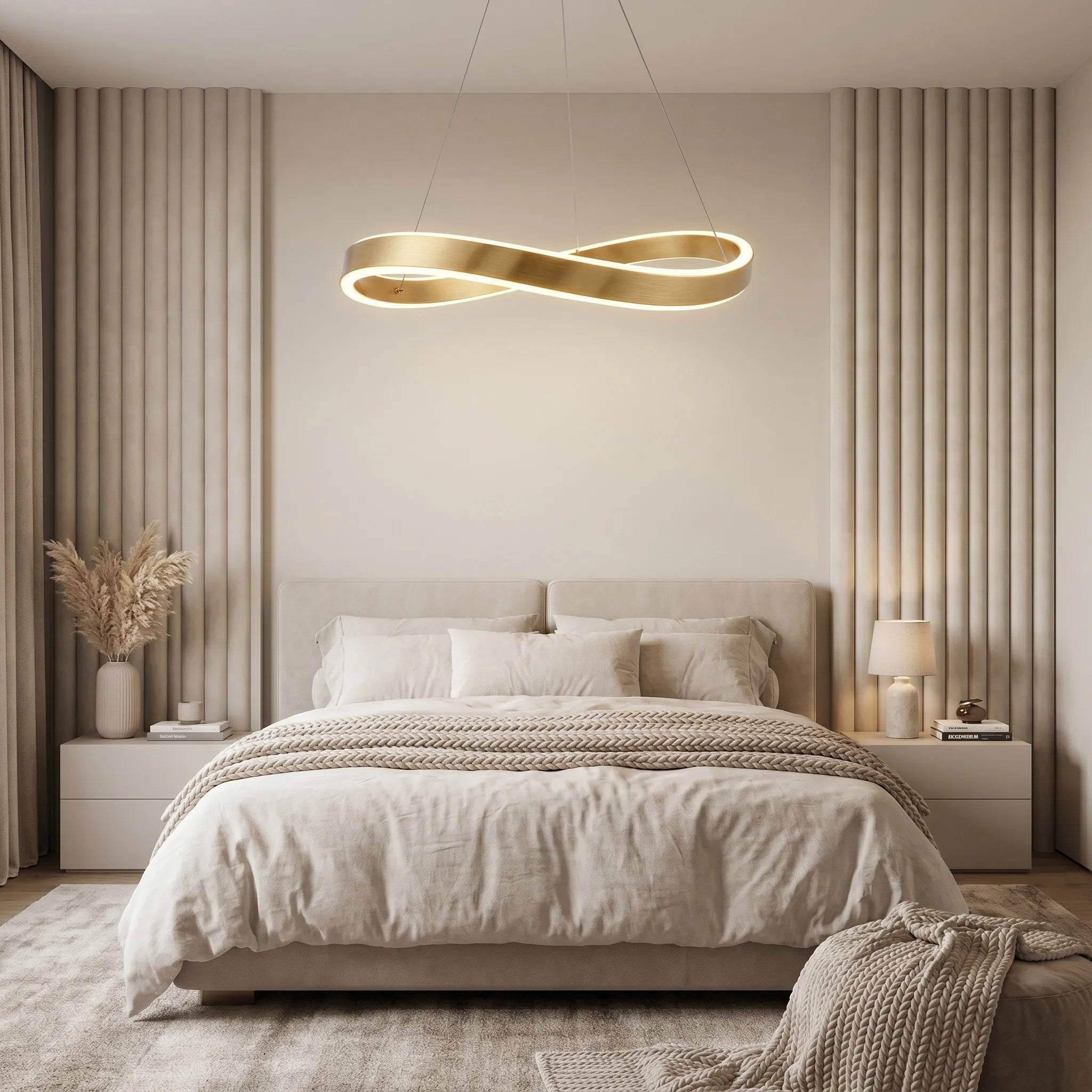 LAMPA SUFITOWA WISZĄCA SWE069-CP 80cm ZŁOTA SZCZOTKOWANA 3