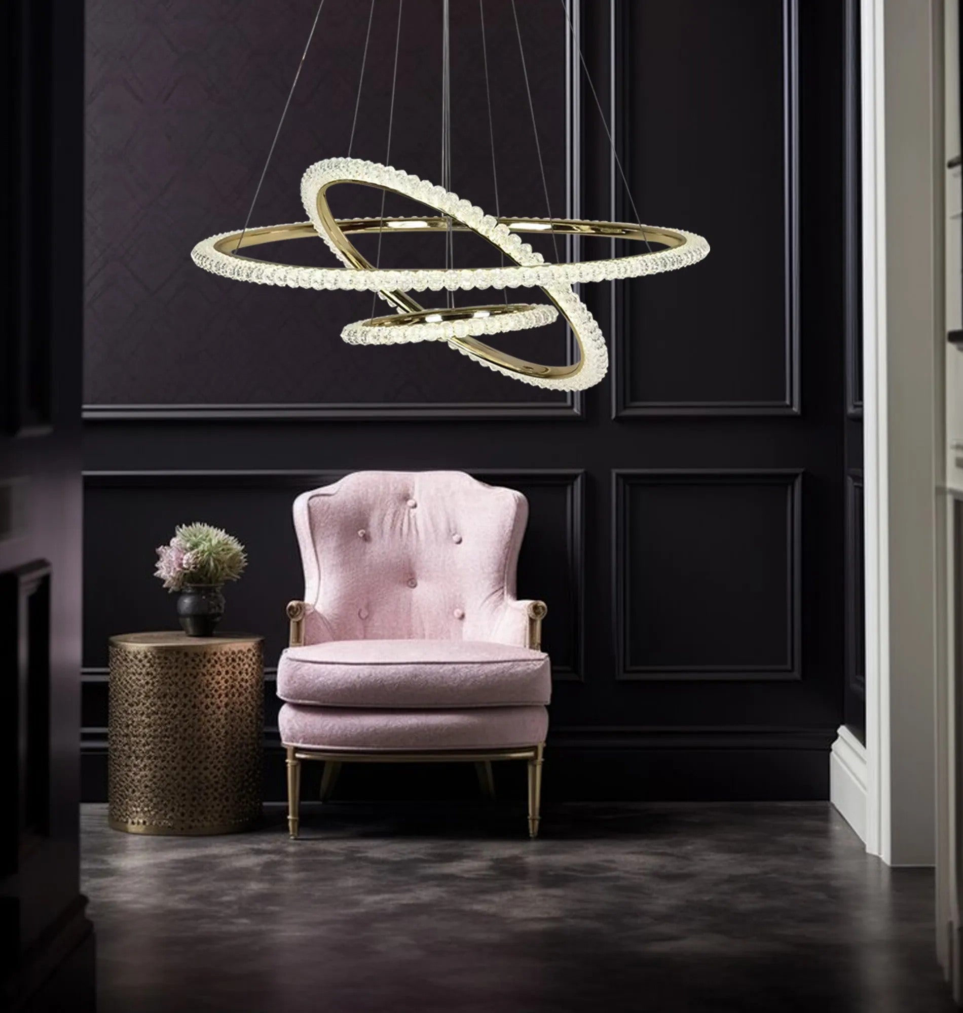 LAMPA WISZĄCA LED G036-CP ZŁOTA 3