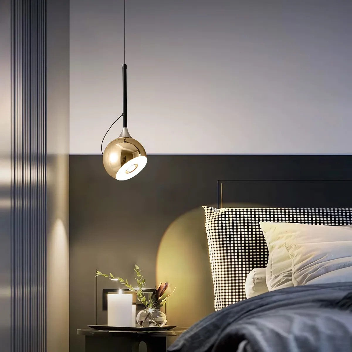 LAMPA SUFITOWA WISZĄCA LED G086-1CP Złota 3