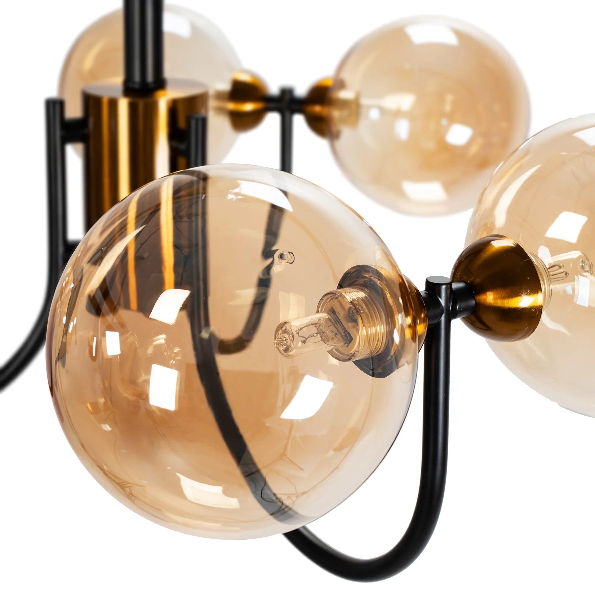 Lampa Sufitowa Wisząca Szklana APP1120-6CP Złota 3