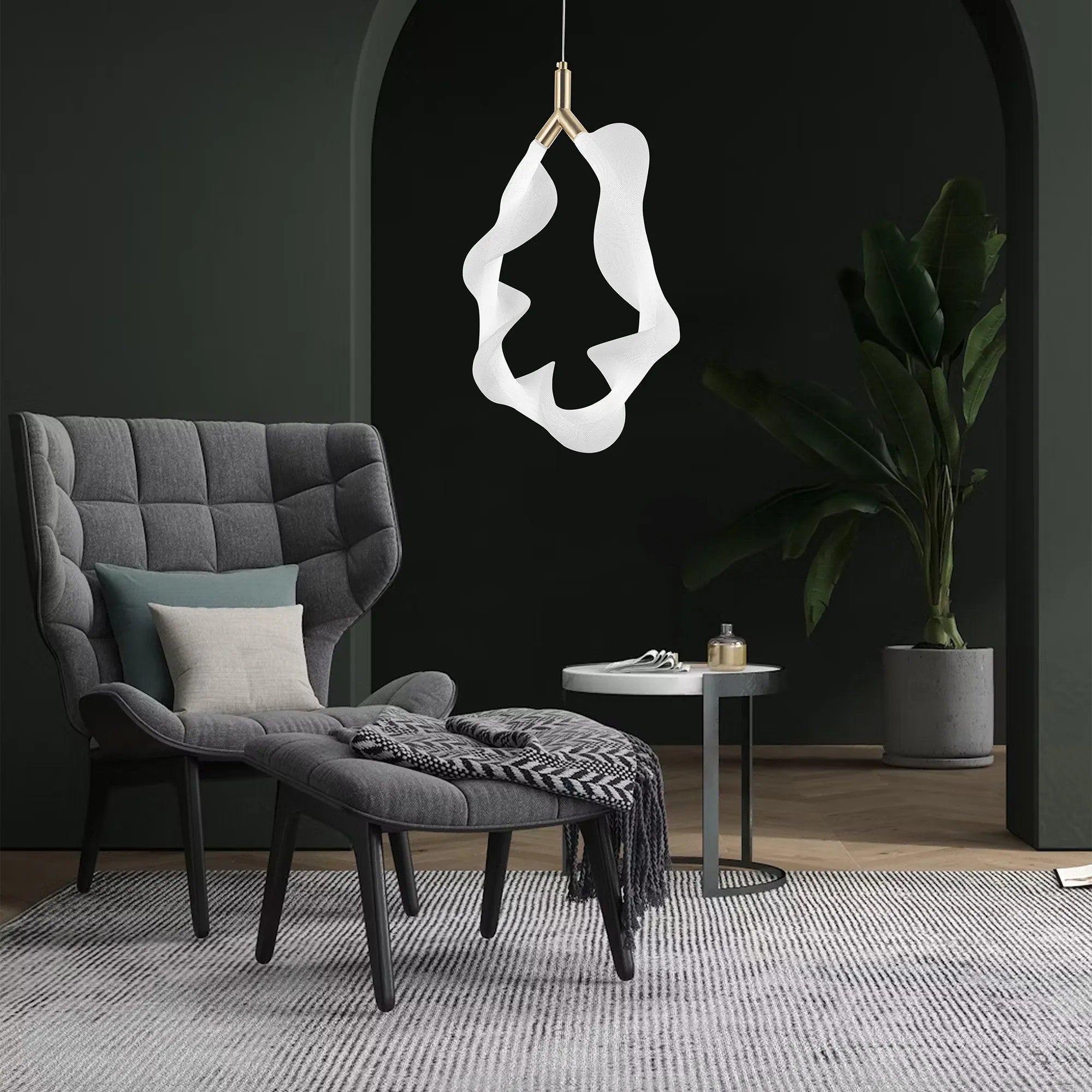 LAMPA WISZĄCA LED G013-1CP BIAŁY/ZŁOTY 3