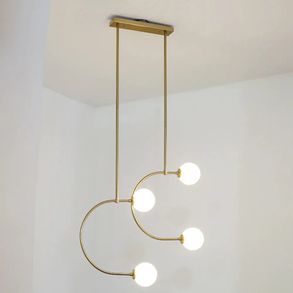 Lampa Wisząca Szklane Kule APP639-4CP Złota 3