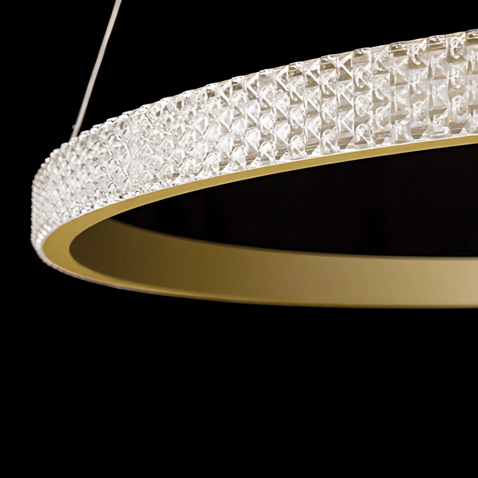 LAMPA SUFITOWA WISZĄCA KRYSZTAŁOWA LED LHJ044-CP2 ZŁOTA 3
