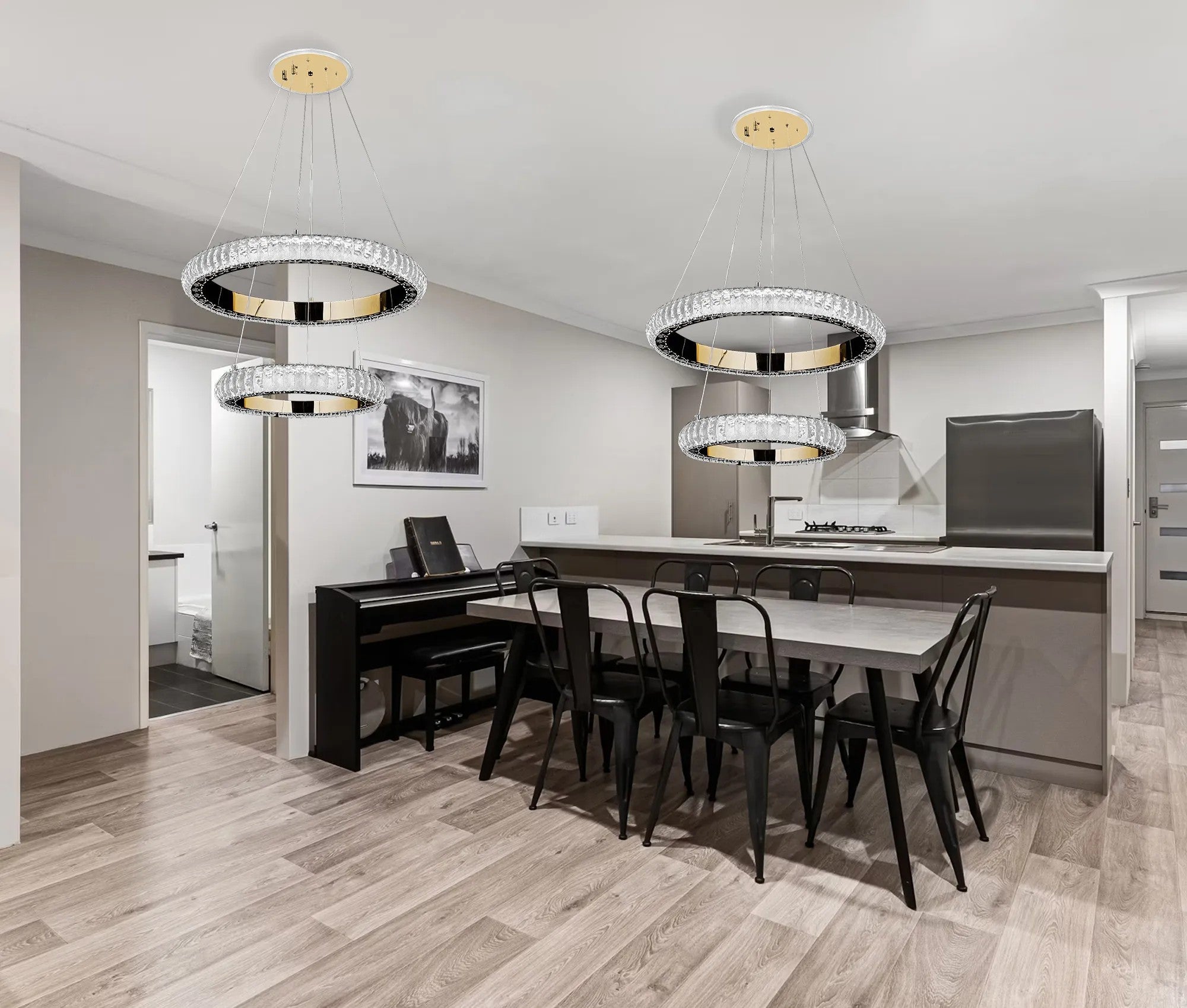 LAMPA WISZĄCA LED G043-2CP ZŁOTA 3