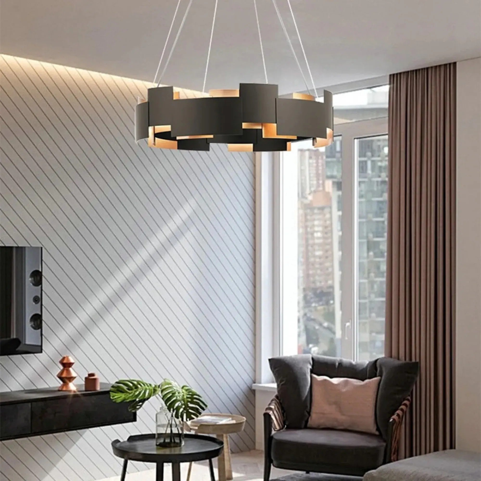LAMPA SUFITOWA WISZĄCA Czarna APP1561-6CP 3