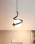 LAMPA WISZĄCA SZKLANA KULA SPIRALA APP1732-1CP CZARNA 3